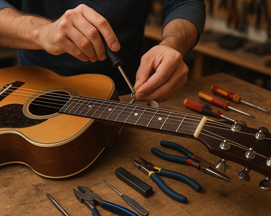 در شهر بزرگی مثل تهران ، مراکز تخصصی تعمیر گیتار خدمات متنوعی ارائه میدهند ، از جمله :